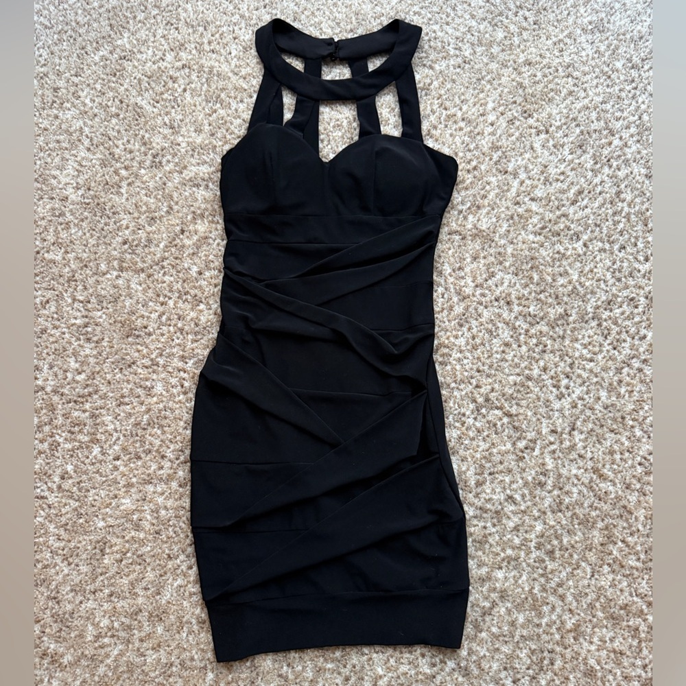 B Darlin Women’s Cutout Sheath Black Dress size small